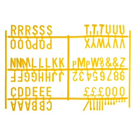 ¾ inch Letter Set - PK6 Yellow
